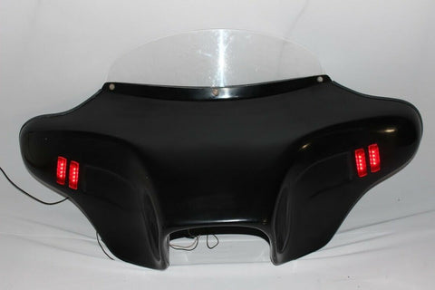 Talon Billets - BATWING FAIRING WINDSHIELD Harley FLD Dyna Switchback 6x9” Holes Lights Led