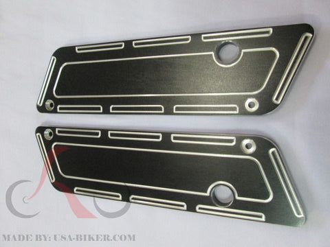 Talon Billets - Black Billet CNC Aluminum  Saddlebags Latch Cover Face 4 Harley Touring 93-13