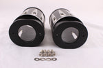 Talon Billets - Black Plated Retro Fork Tube Boot Slider Covers for Harley 86-13 FLH/T