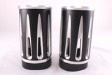 Talon Billets - OP3 BLACK Black Plated Retro Fork Boot Slider Covers for Harley 86-13 FLH/T