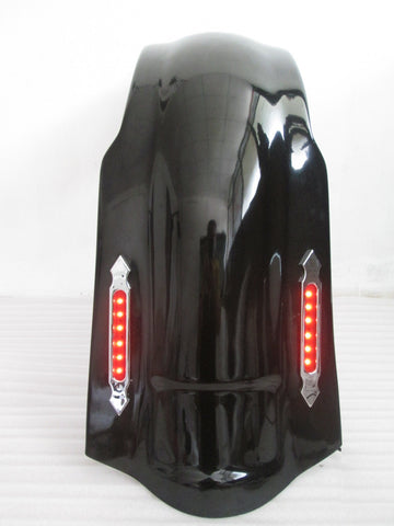 Talon Billets - FD1 GC+ LN1 4" Stretched Rear FENDER COVER LED LIGHT 4 Harley Touring 97-08 NO CUT OUT