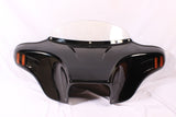 Talon Billets - BATWING FAIRING WINDSHIELD KAWASAKI VN900 VULCAN CLASSIC ABS PAINTED 6X9" VIVID