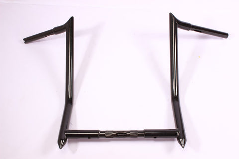 Talon Billets - 14" BLACK APE HANGER HANDLEBAR 4  Harley Softail Touring FAT BOY GLIDE ELECTRA