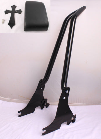 22" BACKREST SISSY BAR TALL PAD HARLEY SPORTSTER 1200 883 XL CUSTOM LOW 04-22